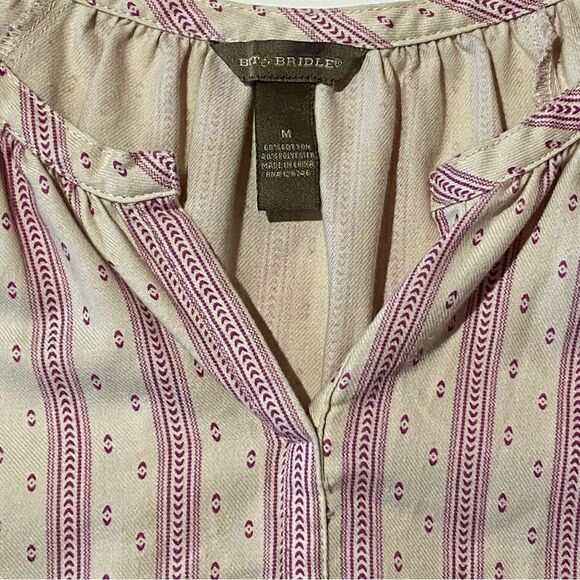 Bit & Bridle Western Cowgirl Equestrian Peasant Top W/ Bell Sleeves Women's Med. - Picture 3 of 13